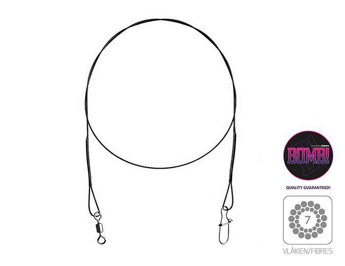 Przypon tytanowy 1x7 BOMB! z krętlikiem i agrafką 0