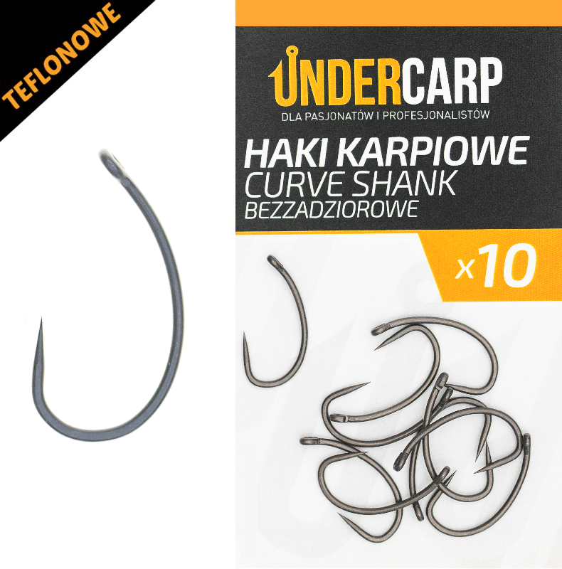 Teflonowe haki karpiowe CURVE SHANK bezzadziorowe 0