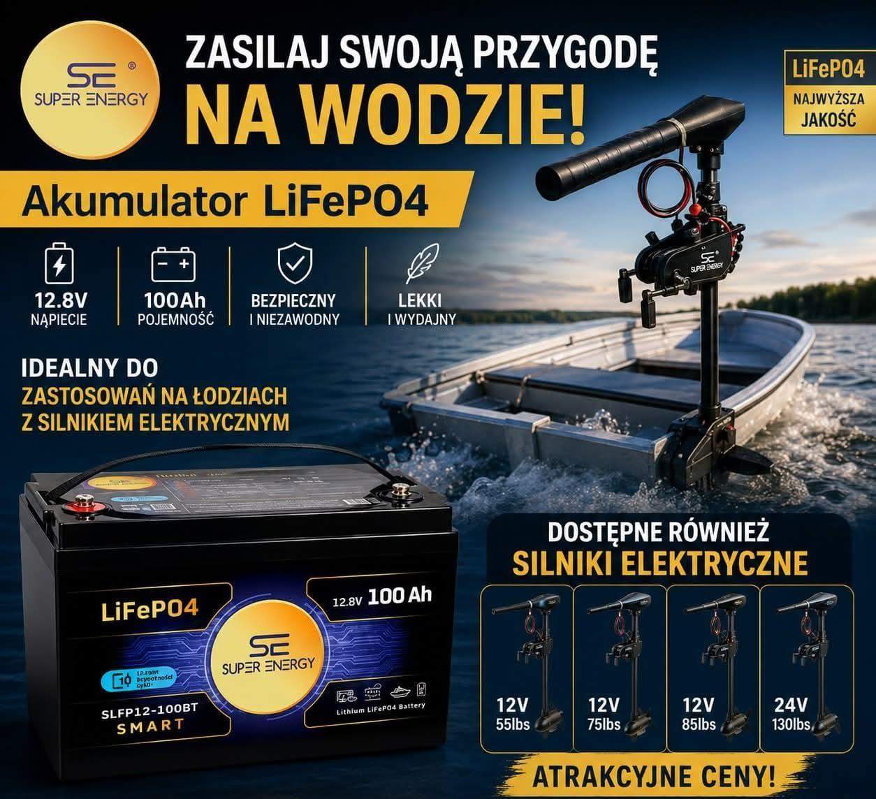 Akumulator Super Energy LiFePO4 Smart 12,8V 100Ah Bluetooth 1