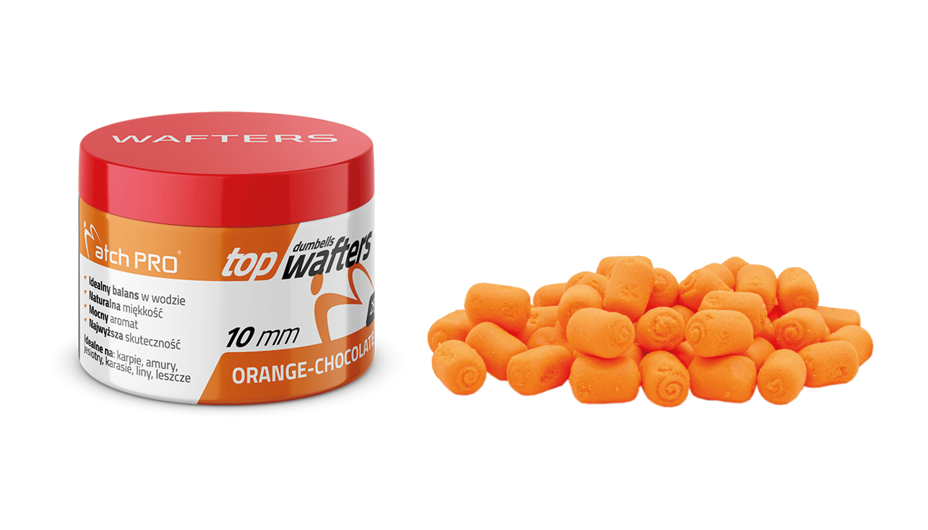 TOP DUMBELLS WAFTERS ORANGE-CHOCOLATE 10mm 25g MatchPro 0